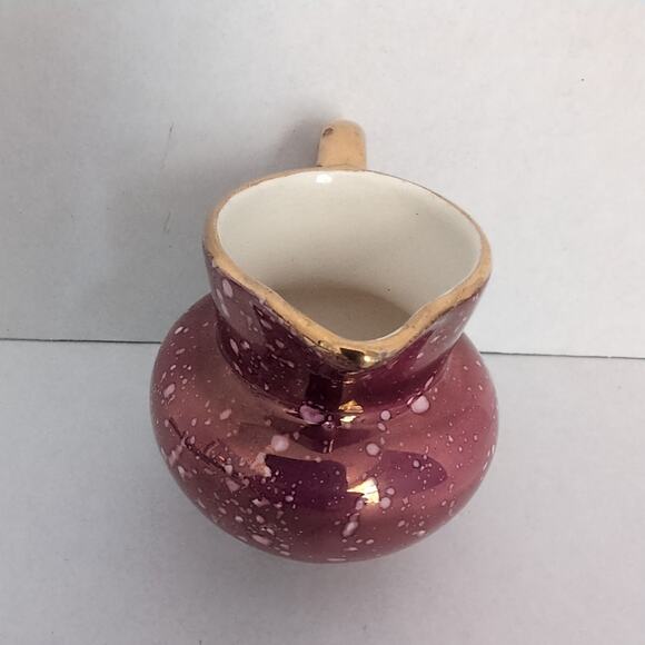 Grays Pottery Mini Pitcher Creamer Stoke On Trent England Purple Gold Lusterware - Picture 3 of 9